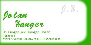 jolan wanger business card